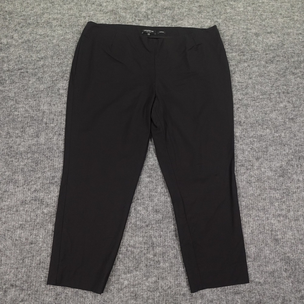 Lafayette 148 Stanton Pants Womens‎ 16 Black Slim Tapered Stretch Cotton